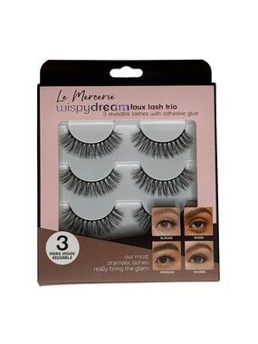 Le Mercerie Wispy Dream Faux Lash Trio 3 Pair Reusable Lashes Glue